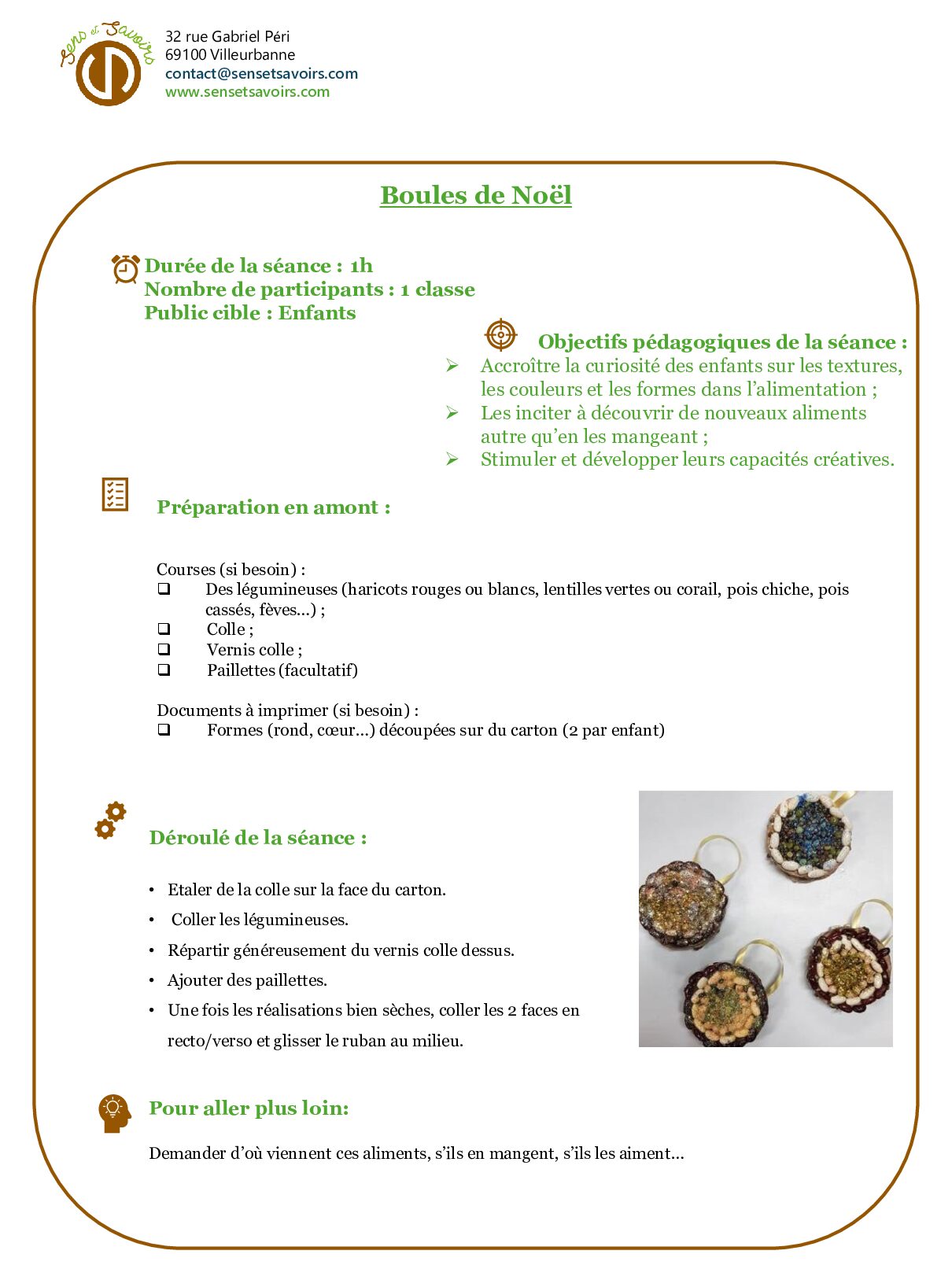 Boules de Noel legumes secs pdf