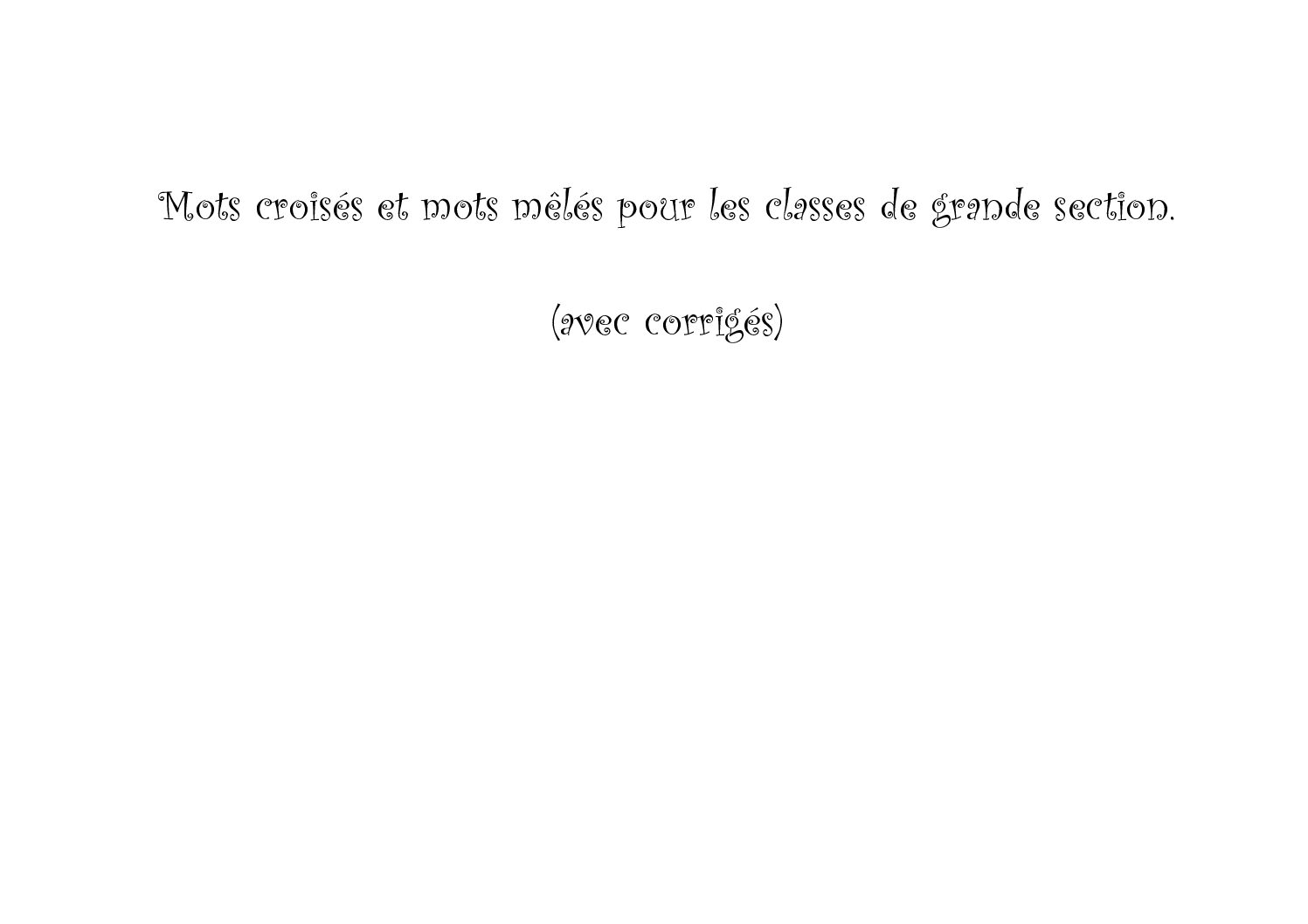 Mots croises et mots meles legumes et fruits pdf